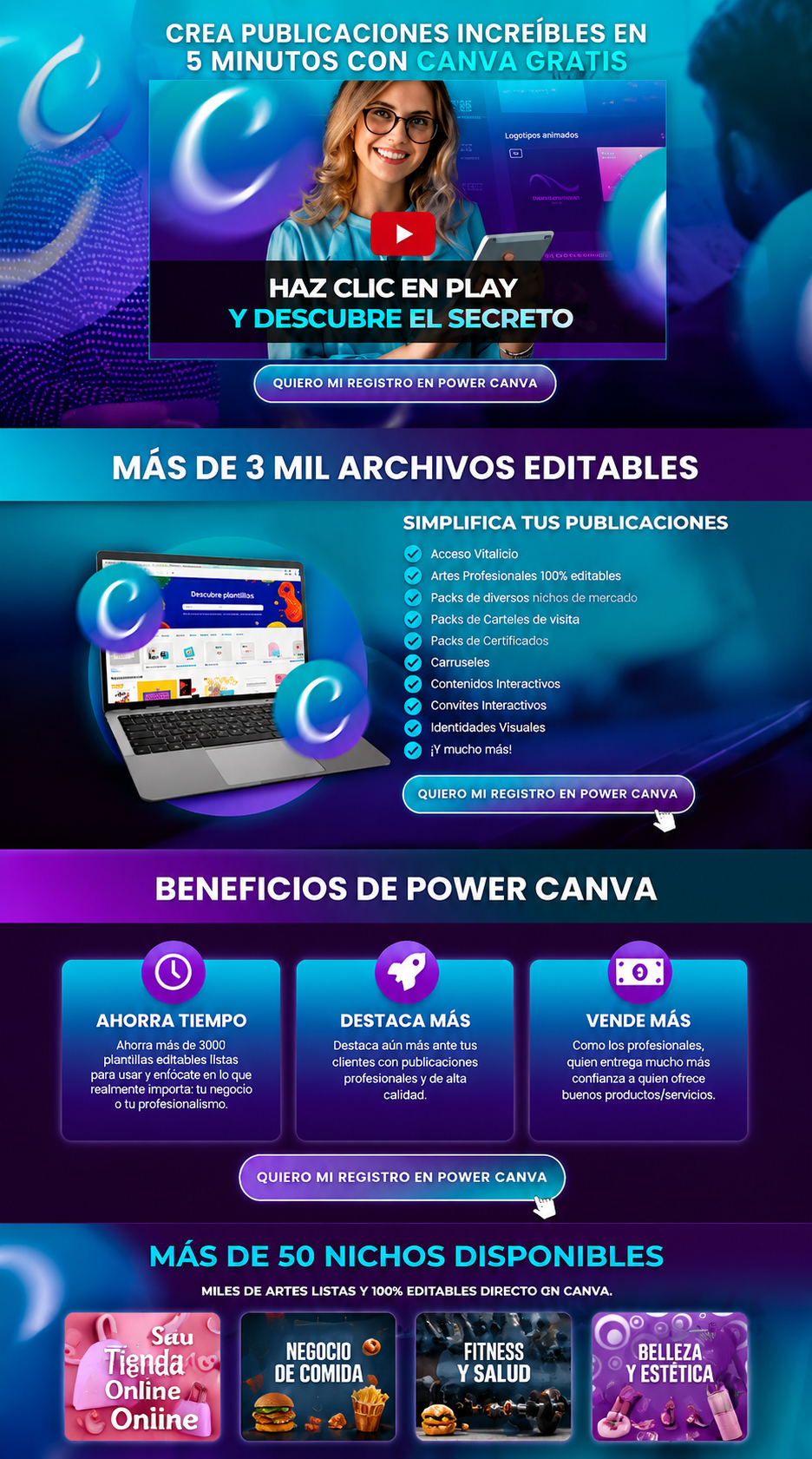 Página de venta optimizada en Elementor