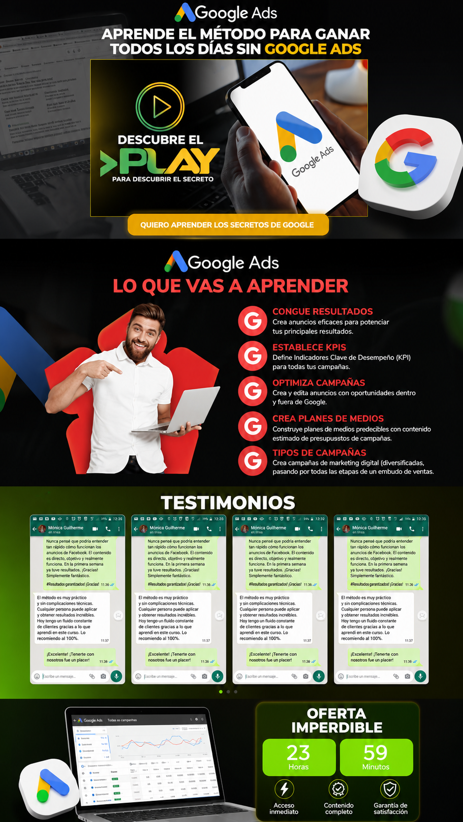 Página de venta optimizada en Elementor